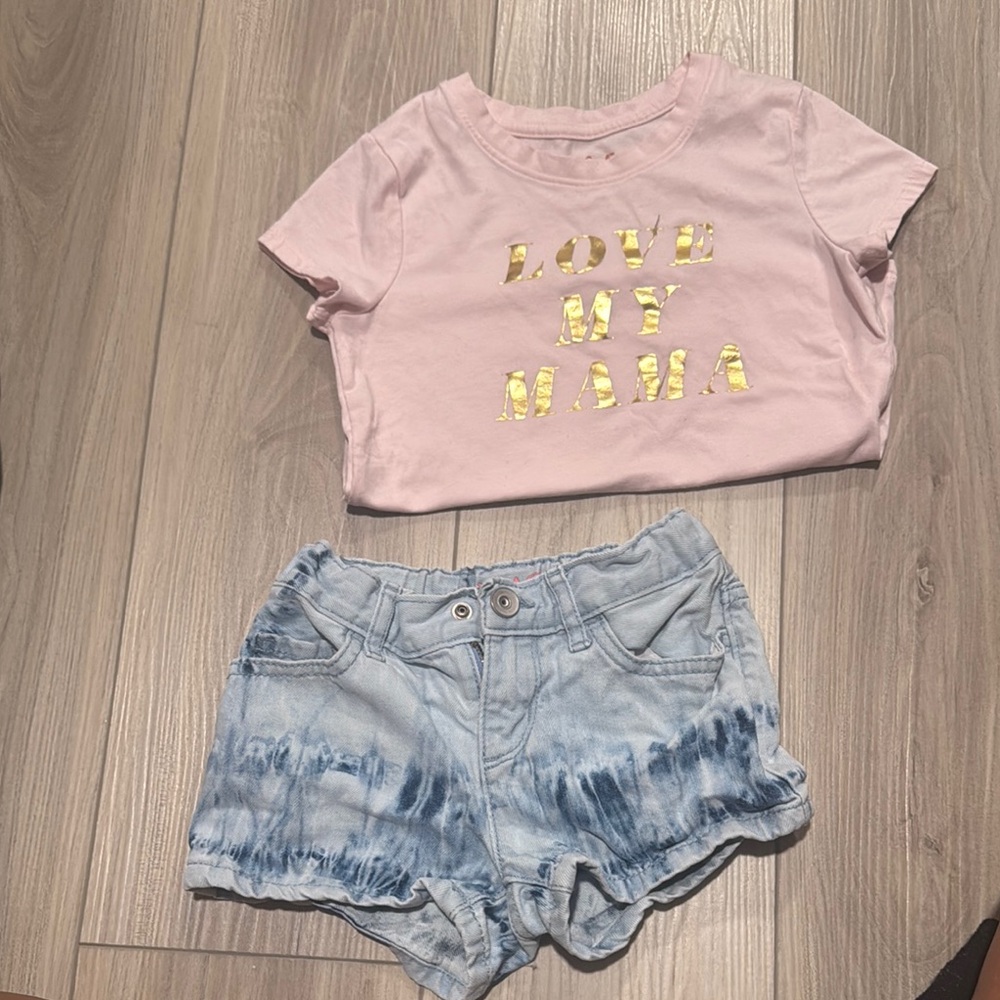 Children’s Place Light Blue Denim Shorts and top